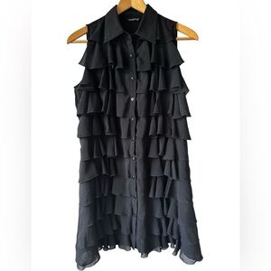 Samuel Dong Ruffle Button Up Dress